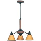 Kenroy Home 90573ABL Ashland 3-Light Down Chandelier, Antique Black