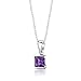 Amethyst Pendant Earrings Necklace Sterling Silver Rhodium Nickel Finish 2.00 Carats
