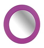 WENKO 18912100 Wandspiegel Tropic Purple Power-Loc - Befestigen ohne Bohren, Polyresin-Glas, &oslash; 50 cm, lila