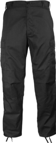 Military BDU Pants, Army Cargo Fatigues (Black, Size 2X-Large)