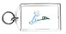 Keychain with departing, cat, pet, watching, train
