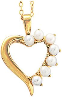 Valentine's Day Gift 2-pc Cultured Pearl Heart Pendant and Earrings Set
