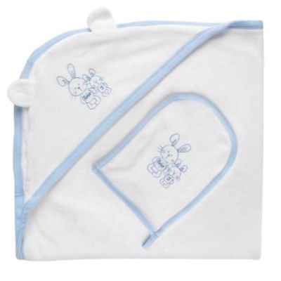 Junior J by Jasper Conran- Blue bunny towel and mitt set