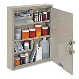 Drug Cabinet, 2 Keyed Locks, 14"x3-1/8"x17-1/8", Sand
