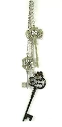 Large Rocker Jewelry Keys Necklace Multi Key Drop Necklace