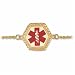14K Yellow Gold Red Enamel Medical ID Gold Bracelet