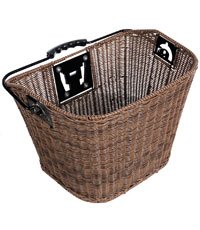 BASKET AXIOM FRONT FAUX WICKER QR BROWN