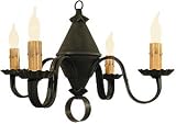 Vintage Lighting. Cottage Chandelier 4 Light Tin Chandelier With Antique Tin Finish