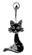 Black Cat belly button ring
