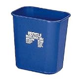 Rubbermaid(R) Deskside We Recycle Container, 7 Gallons, 14 1/4H x 15W x 10 1/4D, Blue