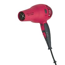 Revlon RV402 Ionic Retractable Cord 1875 Watt Dryer with Worldwide Dual Voltage, Red/Black