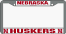 Nebraska Huskers Chrome License Plate Frame