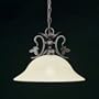 Thomas Lighting M2529-63 Santa Fe - One Light Pendant, Painted Bronze Finish with Amber Scavo Glass