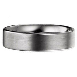 Mens Tungsten Flat Classic Wedding Band 6 MM size 6 - 13