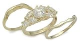 CZ Wedding Rings - Cubic Zirconia Engagement and Wedding Ring Set
