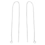 Sterling Silver Ear Threads Threaders 5 Inch Box Chain with Loop