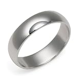 14k White Gold 5mm Plain Half Round Band
