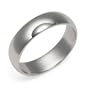 14k White Gold 5mm Plain Half Round Band