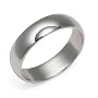 14k White Gold 5mm Plain Half Round Band