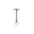 STAINLESS STEEL LABRET PINK (ROUND) Gauge: 16, Ball Size: 3mm, Length: 8mm Sold as a Pair
