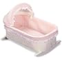 Badger Basket: Wicker-Look Doll Cradle with Hood and Gingham Liner