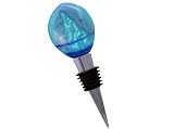ArtisanStreet's Oceana - Dichroic Fused Glass Art Bottle Stopper With Wood Stand. Use for 750 ml or 1 L Wine or Liquor Bottles, Oil & Vinegar, Cooking Wine or Perfume Bottles. One of a Kind.