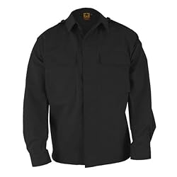 Black Poly / Cotton Twill LS 2 Pocket BDU Shirt