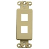 Leviton 40850-BI QuickPort Decora Wall Plate Insert, 2-Port, Ivory