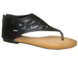 Bucco Cutout Flat Sandals in Black, Cognac, Coral, Grey, Nude and Turquoise.