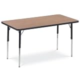 Virco 4000 Series Rectangular Activity Table, 48W X 24D X 30H, Medium Oak