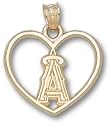 Anaheim Angels 14KT Gold "A" Heart Pendant