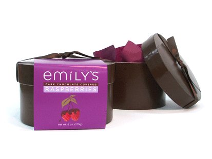 Dark Chocolate Covered Raspberry Keepsake Box by Raspberry Candy