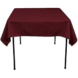 LinenTablecloth 54-Inch Square Polyester Tablecloth Burgundy
