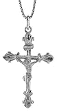 Sterling Silver Crucifix Pendant, 1 7/16 in. (36mm)