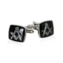 Masonic Compass & Set Silver Cufflinks with Gift Box