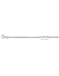 14K 16" White Gold 2.0mm Polish Diamond Cut Round Rolo Chain With Spring Ring Clasp