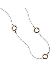 40" Rhodium Plated Garnet Necklace