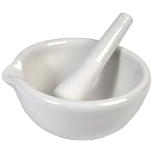 American Educational Porcelain Mortar and Pestle, 320ml Capacity, 130mm Top OD (Bundle of 5)