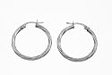 9ct White Gold UER 041W Ladies Hoop Earrings
