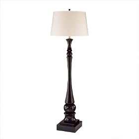 Lamps Floor Lamp in Black Gloss Poly Resin by George Kovacs Minka
