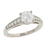 Round Pave Diamond Engagement Ring .22cttw (CZ ctr)