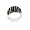 Sterling Silver Enamel Zebra Print Ring