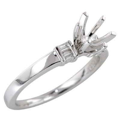 0.12 ct Diamond Engagement Ring Setting 18k White Gold