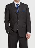 Kilburne & Finch Charcoal Gray 3-Button Multi-Stripe Suit with Double Pleated Pant