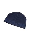 Roberto Cavalli Signature Brim Knit Wool Skull Cap Dark Blue