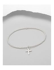 Cross Stretch Bracelet In 92.5 Sterling Silver