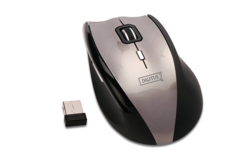 DIGITUS optische 5-Tasten Wheel Maus USB2.0 800/1600dpi kabellos schwarz-silber Preisvergleich