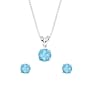 14k White Gold Blue Topaz Earrings and Pendant Box Set (1.00 cttw), 18''