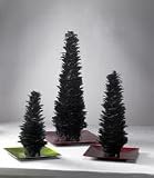 Black Feather Trees - Set of 3