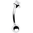 Sterling Silver Clear Crystal Star Upper Belly Ring